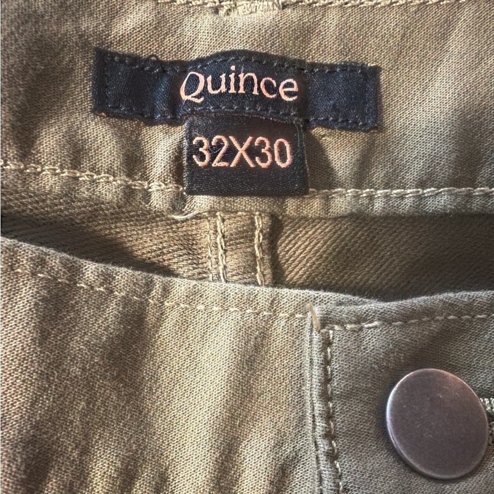 Mens Quince Comfort Stretch Traveler Pants 32x30 Olive Slim Fit 5 Pocket - Picture 5 of 7